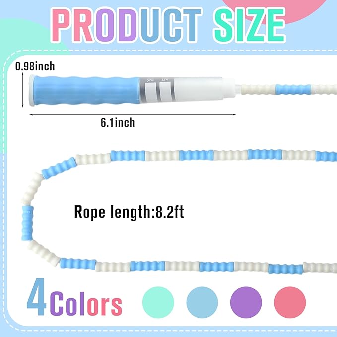 Yunsailing 20 Pack Jump Ropes for Adults Kids, 9.2 Feet Adjustable Length Free Segmented Skipping Rope Bulk Soft Beaded Jumping Ropes for Women Men Exercise Training Workout Weight Loss