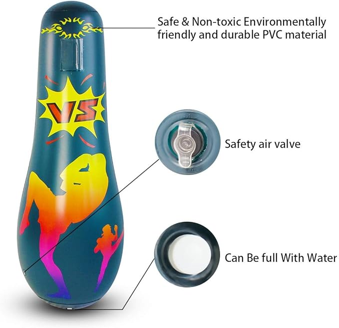 Toddler Punching Bag for Kids Boxing Dummy Inflatable Bopper Cool Fun Toys for Boys Sports Gifts Outdoor for Kids