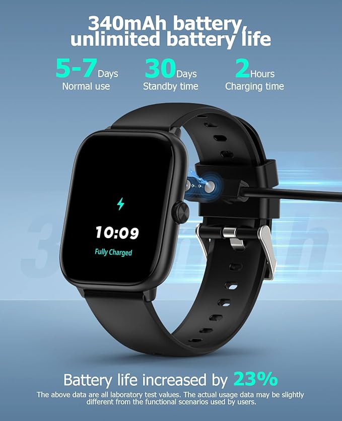 Smart Watch for Men with Bluetooth Call, 2.06" AMOLED Fitness Tracker with 118 Sports Modes, Blood Pressure/Heart Rate/Sleep/Blood Oxygen Monitor, IP68 Waterproof, Compatible with Android and iPhone