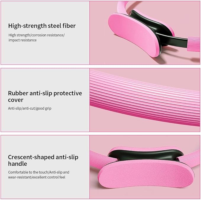 Pilates Ring and Ball Set, 6 Pcs Home Pilates Kit with 13” Circle Circle Yoga Ring 3 Resistance Bands 9.8” Pilates Ball Pilates Grip Socks, Pilates Essential Kit for Women Girl Home Workouts