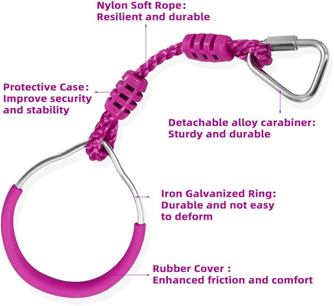 Ninja Ring Fitness Gymnastic Ring Climbing Bar Workout Outdoor Backyard Playground Training Equipment Play Set, Jungle Gym Fist Hanging Swing Monkey Bars Ninja Warrior Obstacle Course Trapeze Playsets