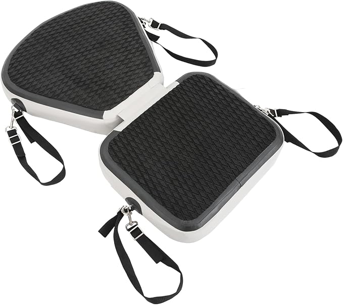 Thickened Kayak Seats with Back Support EVA Universal Paddle Board Seat with 4 Adjustable Straps Inflatable Valve Cover Sit On Top Cushioned Canoe Backrest Seat for SUP,Fishing Boat (Black)