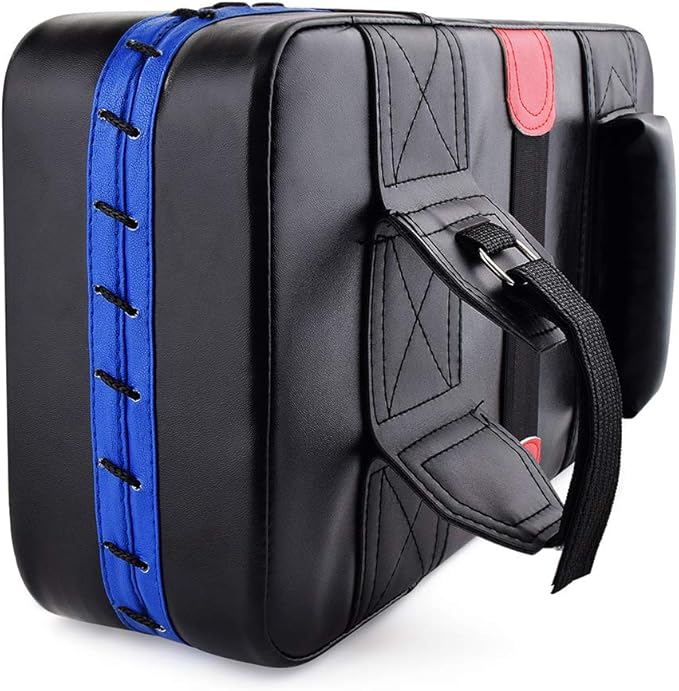 TLBTEK Taekwondo Kick Shield - Muay Thai MMA Karate Kickboxing Training Pads - Curved Leather Strike Shield