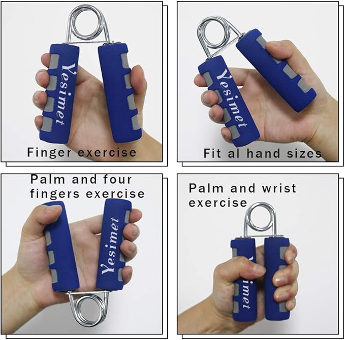 2 Pack Hand Grip Strengthener Set, Forearm Exerciser, Finger Gripper, Grip Strength Trainer, Hand Grip- Soft Foam Hand Exercise for Quickly Increasing Wrist Forearm and Finger Strength