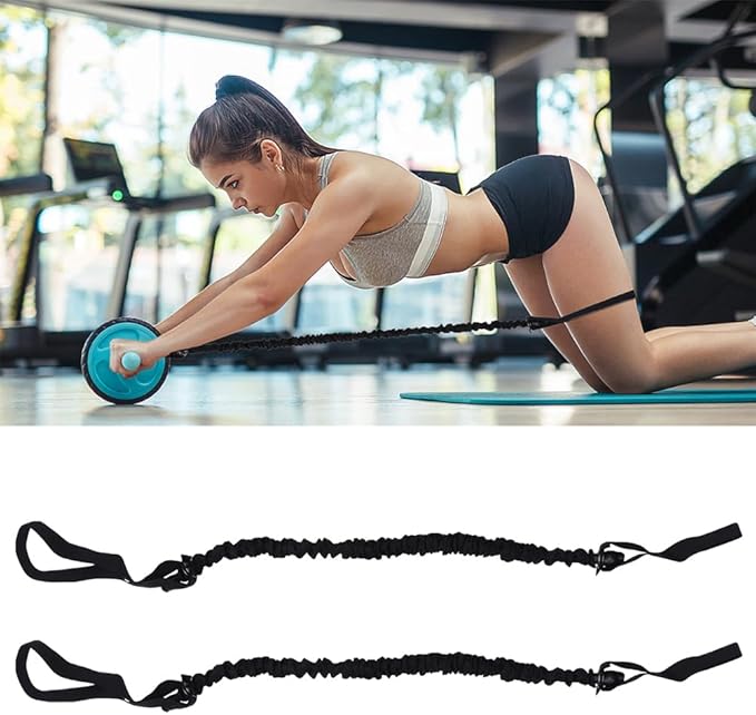 Abdominal Wheel Elastic Rope - Resistance Bands for Core Strength Training Multi-Functional Ab Roller with Cloth Cover for Home and Gym Use