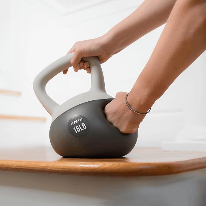 Soft Kettlebells with Cushioned Impact-Resistant Base and Anti-Slip, Wide-Grip Handle for Home Workouts, Weightlifting, and Full Body Strength Training