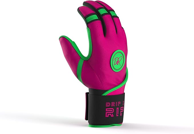 Drip & Rip Baller Series - Youth Batting Gloves + Adult Batting Gloves - for Softball and Baseball - Long Cuff Style for Men and Youth