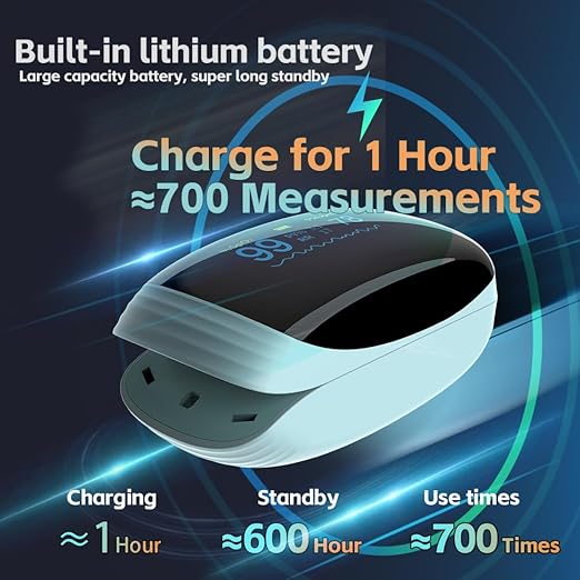 Rechargeable Pulse Oximeter Fingertip Oxygen Monitor Fingertip with SpO2 Pulse Rate and PI RR OLED Precision Fast Oximeter SpO2 Reading Outdoor Sports Home (Blue)