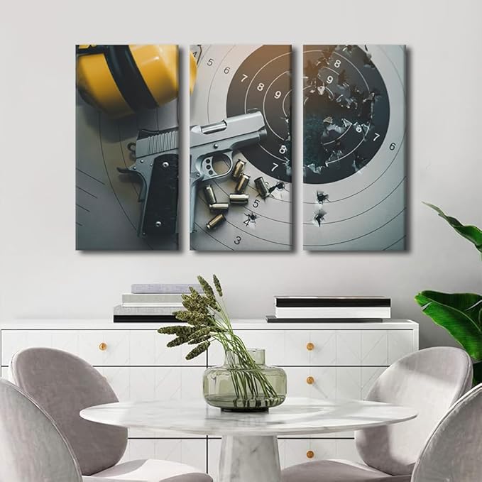 Canvas Wall Art for Bedroom Success Hitting Target Aim Wall Art for Living Room Target Wall Art Decor Multi Panel Motivational Modern Artwork for Home Walls Giclee Framed Ready to Hang 28"Wx42"H