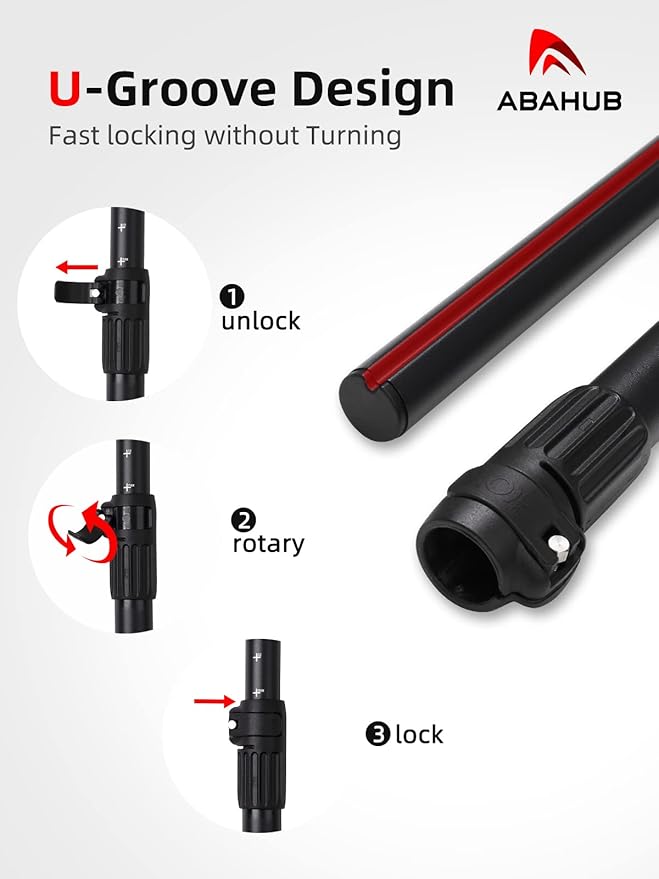 Abahub SUP Paddle - 3 Piece Adjustable Paddles - Lightweight Stand-up Paddle Oars for Paddleboard, Adjustable Aluminum Alloy Shaft 68" - 84", Black/Blue/Green/Orange/Red/Yellow Plastic Nylon Blade