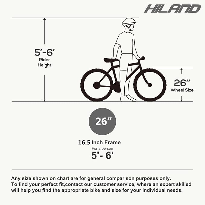 HILAND 20 26 27.5 Inch Mountain Bike for Women Girl, 7/21 Speed with Lock-Out Suspension Fork, Aluminum Frame MTB, Adult Ladies Womens Bike Mens Bicycle