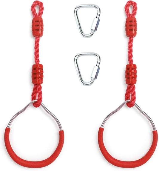 Ninja Ring Fitness Gymnastic Ring Climbing Bar Workout Outdoor Backyard Playground Training Equipment Play Set, Jungle Gym Fist Hanging Swing Monkey Bars Ninja Warrior Obstacle Course Trapeze Playsets