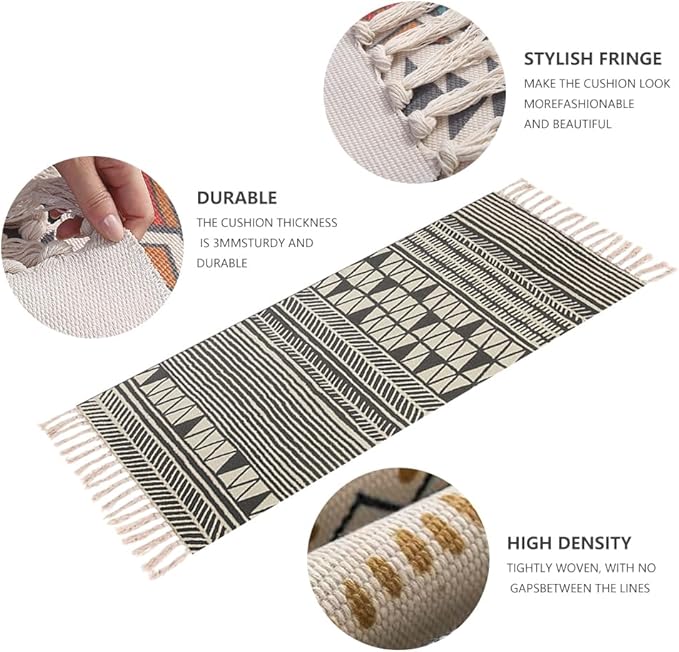 nuveti Cotton Yoga Mat - Absorbent, Grippy Tight Weave, Ashtanga & Hot Yoga Rug, Helps with Slippery Hands & Feet