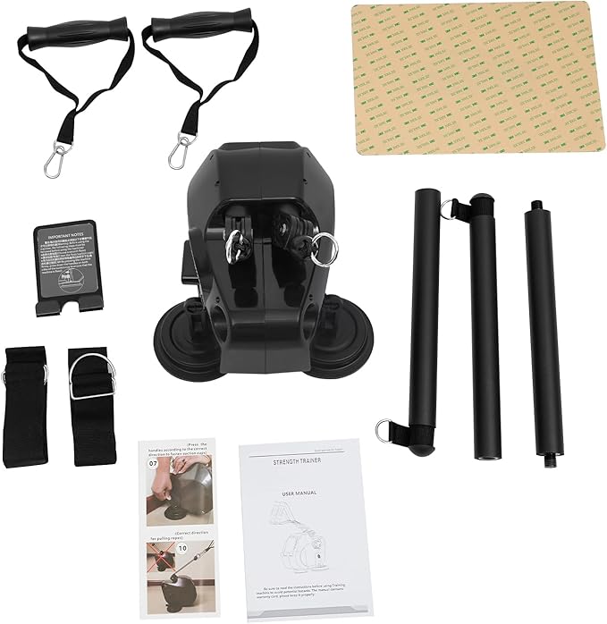 Rope Trainer Machine, 6 Gears of Resistance Adjustable Pull Rope Strength Training Equipment, Suction Cup Rope Training Device for Living Rooms, Offices, Gyms, Balconies