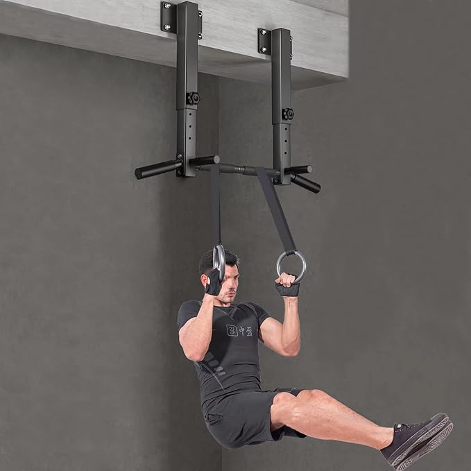 Wall Mount Pull Up Bar, Joist Mount Pull Up Bar, Beam and Rafter Mounted Chin Up Bar for Home Gym With Wood Mount and Wall Mount Screws