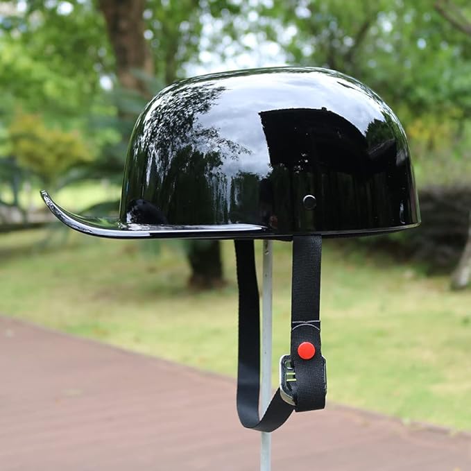 Vintage Open Face Motorcycle Helmet Retro Baseball Cap Half Helmets Men Women for Cruiser Street Scooter Moped Cap Jet with Mask Glasses - DOT Certified