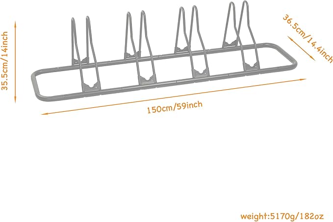 CyclingDeal Bike Rack Floor Parking Bike Stand for up to 6 Bicycles | Indoor, Home & Garage Storage Rack | Stable & Secure Bicycle Stand w/Tire Grooves Up to 29", Holding Plates & Custom Spacing