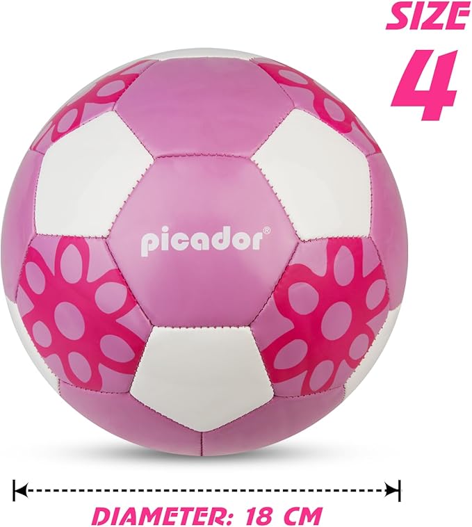 Soccer Ball Size 3, Size 4 - Kids Aged 3-5 6-8 8-12 Outdoors Sports Training Playing Ball Set with Pump Teens Girls Boys Back to School Gift