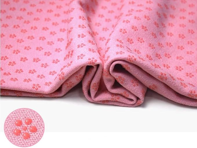 Yoga Towel, Hot Yoga Mat Towel - Sweat Absorbing Non-Slip for Hot Yoga, Pilates and Workout, 24x72 inches with Grip Dots (Pink)