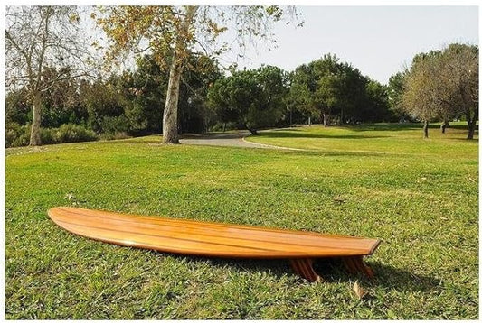 Wooden Surfboard Longboard Handmade Stylish Fins Glossy Exterior Red Cedar Epoxy Surfboard