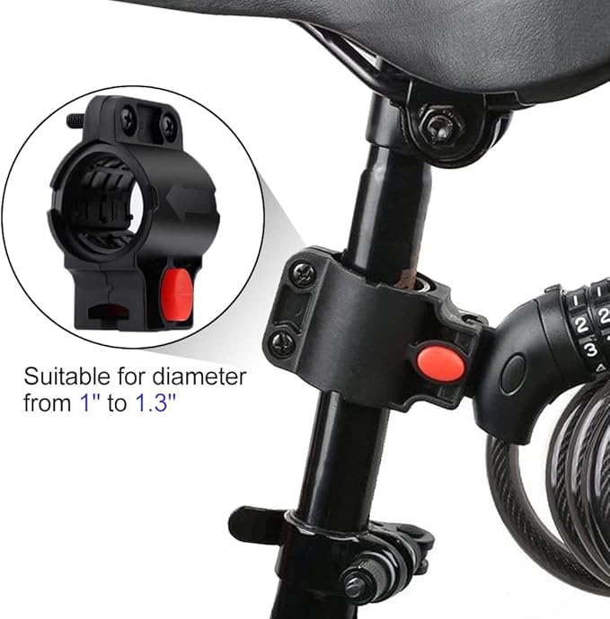 NDakter Bike Lock, 4/5.6 Feet Bicycle Cable, High Security 5 Digit Resettable Combination Coiling Bicycle Lock, Heavy Duty Anti Theft Cable with Mounting Bracket, 1/2 Inch Diameter (12mm)