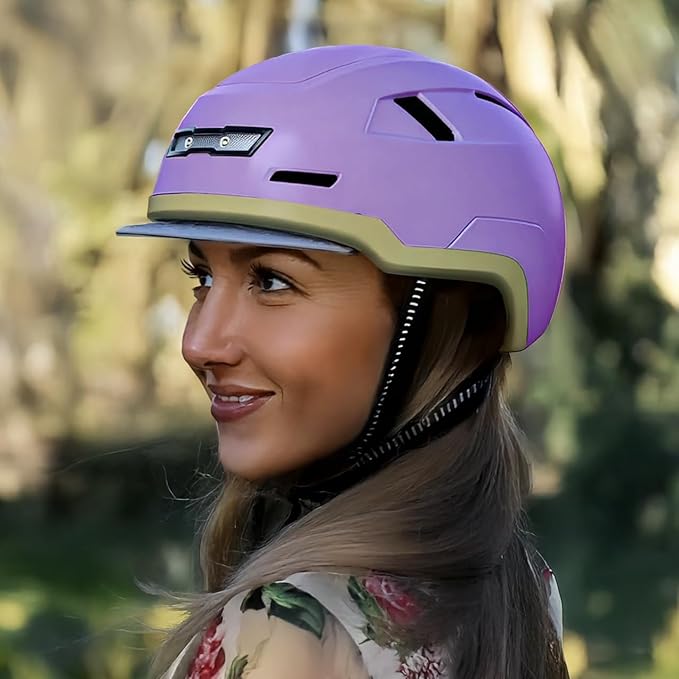 Bike Helmet with LED Lights - Urban Bicycle Helmet for Adults, Men & Women - CPSC & NTA-8776 Dual Certified - Class 3 E-Bikes, Scooters, Onewheel, Commuter, Mountain