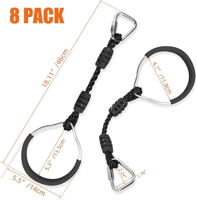 Ninja Ring Fitness Gymnastic Ring Climbing Bar Workout Outdoor Backyard Playground Training Equipment Play Set, Jungle Gym Fist Hanging Swing Monkey Bars Ninja Warrior Obstacle Course Trapeze Playsets