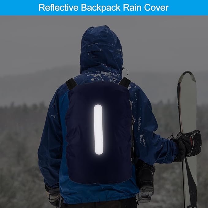 PATIKIL Waterproof Backpack Rain Cover, Non-Slip Backpack Cover with Vertical Reflective Strap Stay Dry for Hiking, Camping, Hunting