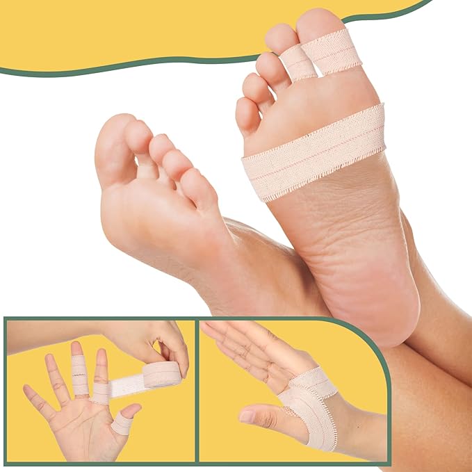 2 Rolls Adhesive Elastic Tape Bandage Tape Wrap Flexible Stretch Bandages for Sports Ankle, Knee and Wrist Sprains(Beige,1 Inch Wide)