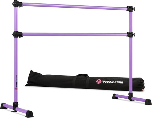 VITA Barre Portable Freestanding Double Ballet Barre, Prodigy, with Carry Bag | Adjustable Height, USA Made, Home or Gym Exercise Equipment for Kids & Adults | Dance, Fitness, Pilates