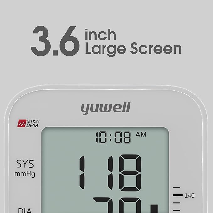 yuwell Blood Pressure Monitor for Home Use, Digital Monitors with Wide Range Arm Cuff, 99 Memories and Voice Broadcating, Batteries and AC Adapter inluded, Style 660 Series