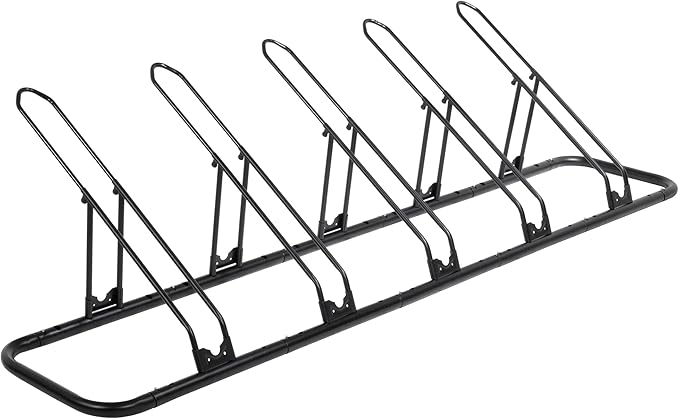 CyclingDeal Bike Rack Floor Parking Bike Stand for up to 6 Bicycles | Indoor, Home & Garage Storage Rack | Stable & Secure Bicycle Stand w/Tire Grooves Up to 29", Holding Plates & Custom Spacing