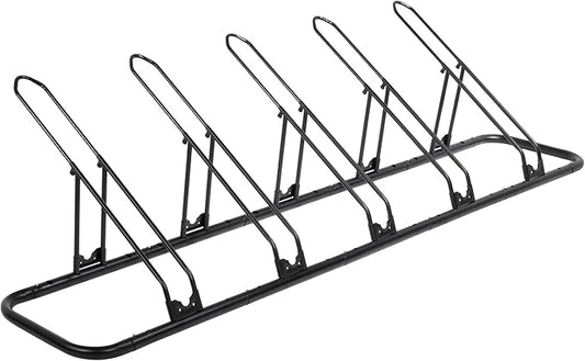 CyclingDeal Bike Rack Floor Parking Bike Stand for up to 6 Bicycles | Indoor, Home & Garage Storage Rack | Stable & Secure Bicycle Stand w/Tire Grooves Up to 29", Holding Plates & Custom Spacing