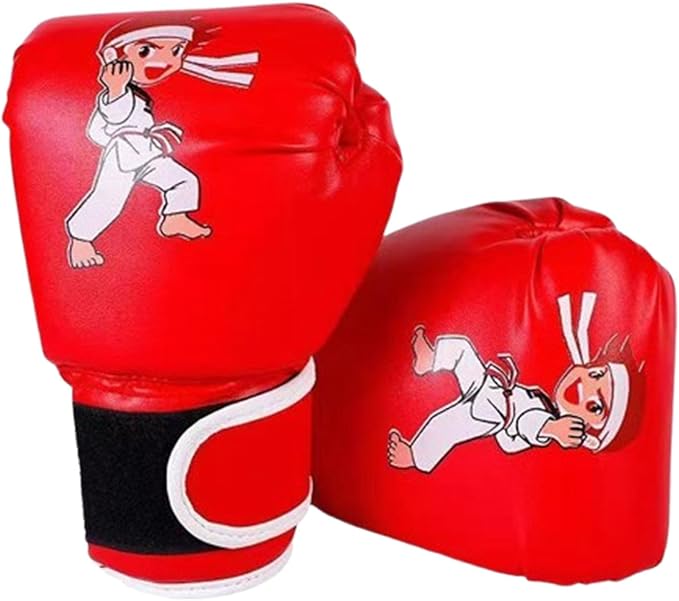 Boxing Gloves for Kids Kids Boxing Gloves for 3-8 Years Shock Boy Little Tiger Tiger Picture Cartoon PU Training Kickboxing Red Blue Black