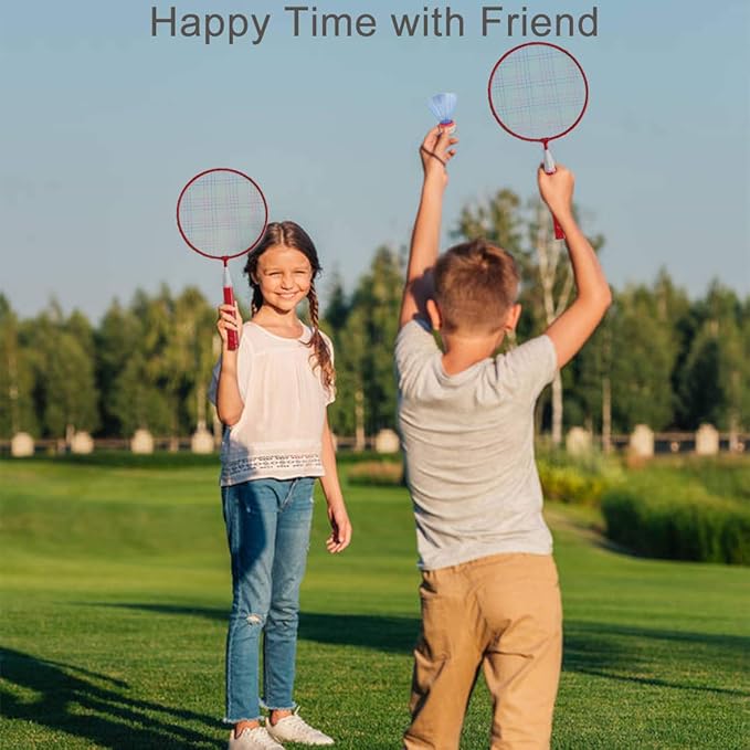 Badminton Rackets for Children,12 in 1 Shuttlecocks Racquet Sports Set w/Lightweight Carrying Bag for Kids Professionals Beginner Players Indoor Outdoor Sport Game