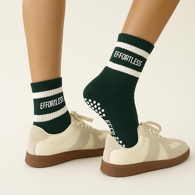 Crew Half Calf Grip Socks, Cutest Fruits Pilates Socks, Ruffle socks, Non-Slip, Barre Yoga Fitness