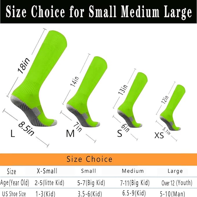 Baseball Socks 3 Pairs for Kid Youth Adult(4-20 Years Old) Team Sport Athletic Soccer Socks Cushion Softball Socks