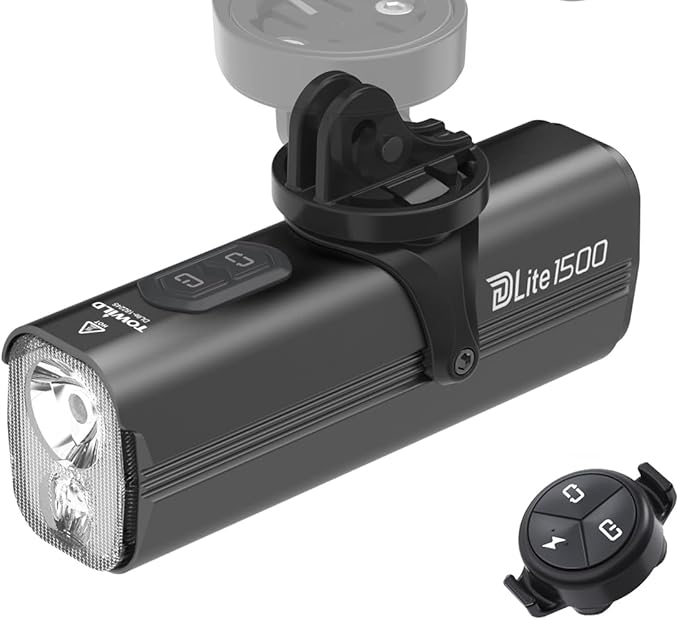 TOWILD DLite1800 Bike Lights for Night Riding 1800LM Dual Light Source System,Super Bright Front Bicycle Light Waterproof Bike Headlight for Mountain,Road,Commuter Cycling -Fits All Bikes