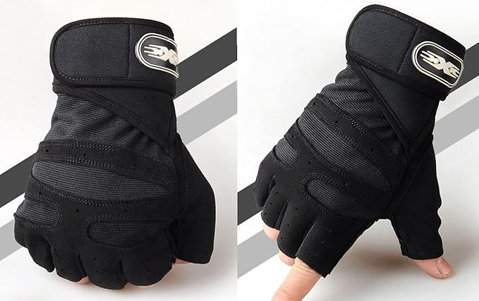 Workout Gloves, Gym Gloves for Men, Wrist Wraps Lifting Wrist Wraps Gloves for Working Out, Hand Out Gloves Fitness Gloves Full Palm Protection