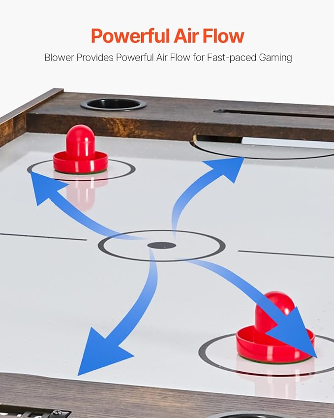 VEVOR 3-in-1/4-in-1 Combo Game Table Set, 48"/54" Air Hockey, Ping Pong & Foosball Combo, with Pucks & Pushers, Multi Combination Table for Family Game Room or Office