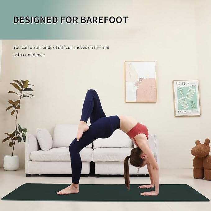 Yoga Mat Extra thick 8mm Exercise mat, Soft Lightweight TPE Fitness Mat with strap, High Elasticity, Anti-fatigue,non-slip mat for Women, Yoga, Camping, Travel, Gym & Outdoor | 72"L x 0.32"Th