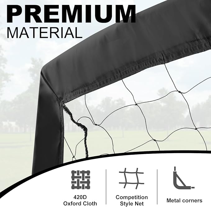 BOHEN 11x5.5 FT/9x5 FT/6x4 FT Portable Metal Soccer Goal for Backyard with Carry Bag - Fun for Outdoor Indoor Training Games for Kids and Adult, Easy Storage and Transportation