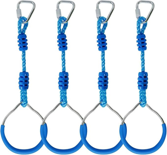 Ninja Ring Fitness Gymnastic Ring Climbing Bar Workout Outdoor Backyard Playground Training Equipment Play Set, Jungle Gym Fist Hanging Swing Monkey Bars Ninja Warrior Obstacle Course Trapeze Playsets