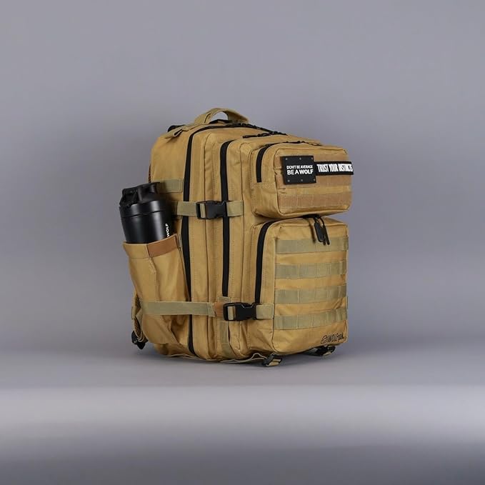 WOLFpak 35L Backpack (Khaki) Medium Gym and Travel Backpack, Military Grade, Multipurpose Utility Bag for Men and Women, Heavy-Duty & Durable