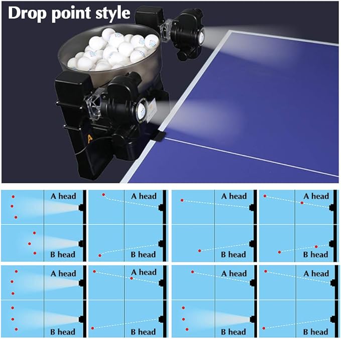 ZXMT Table Tennis Robots for Training, Table Tennis Machine, Advanced Pingpong Machine Automatic Tennis Balls Launcher with Customize Spin, Frequency, Ball Speed, Rotation Intensity, Landing, Height