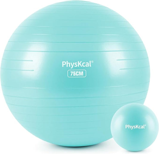 Yoga Ball for Exercise, Pilates Set, 4 Sizes Fitness Ball for Workout, Birthing, Pregnancy, Physical Therapy- Pump Included