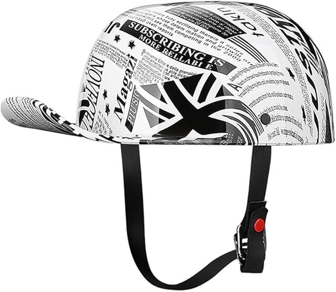 Vintage Open Face Motorcycle Helmet Retro Baseball Cap Half Helmets Women Men for Scooter Moped Cap Street Cruiser Jet - DOT Certified