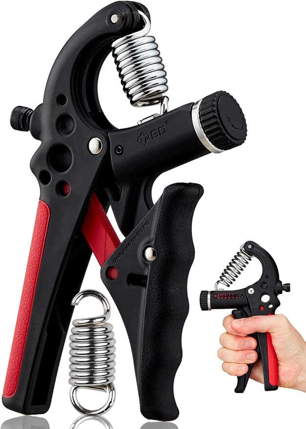 GD Grip2 Hand Grip Strengthener (Grip Strength Trainer) Adjustable Gripper (22~77lbs) Forearm and Wrist Exerciser Strengthener for Grip Strength