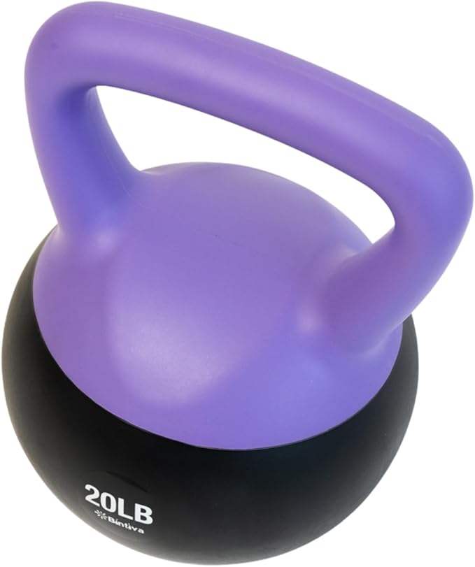 bintiva Soft Kettlebells - Sea and Iron Sand Filled Weights for Women and Men - Color Coded Kettle Bell Sets