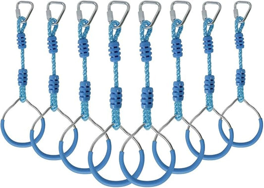 Ninja Ring Fitness Gymnastic Ring Climbing Bar Workout Outdoor Backyard Playground Training Equipment Play Set, Jungle Gym Fist Hanging Swing Monkey Bars Ninja Warrior Obstacle Course Trapeze Playsets